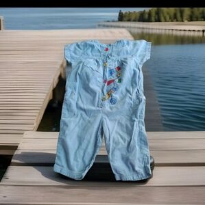 Vintage 80s 90s Romper One-Piece Girls 3T   Jumpsuit Floral Esprit